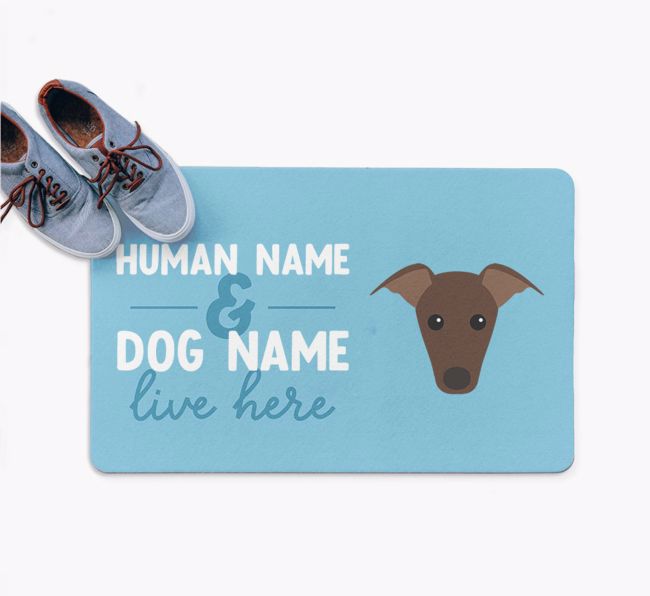 Human & Dog Live Here: Personalized {breedFullName} Doormat